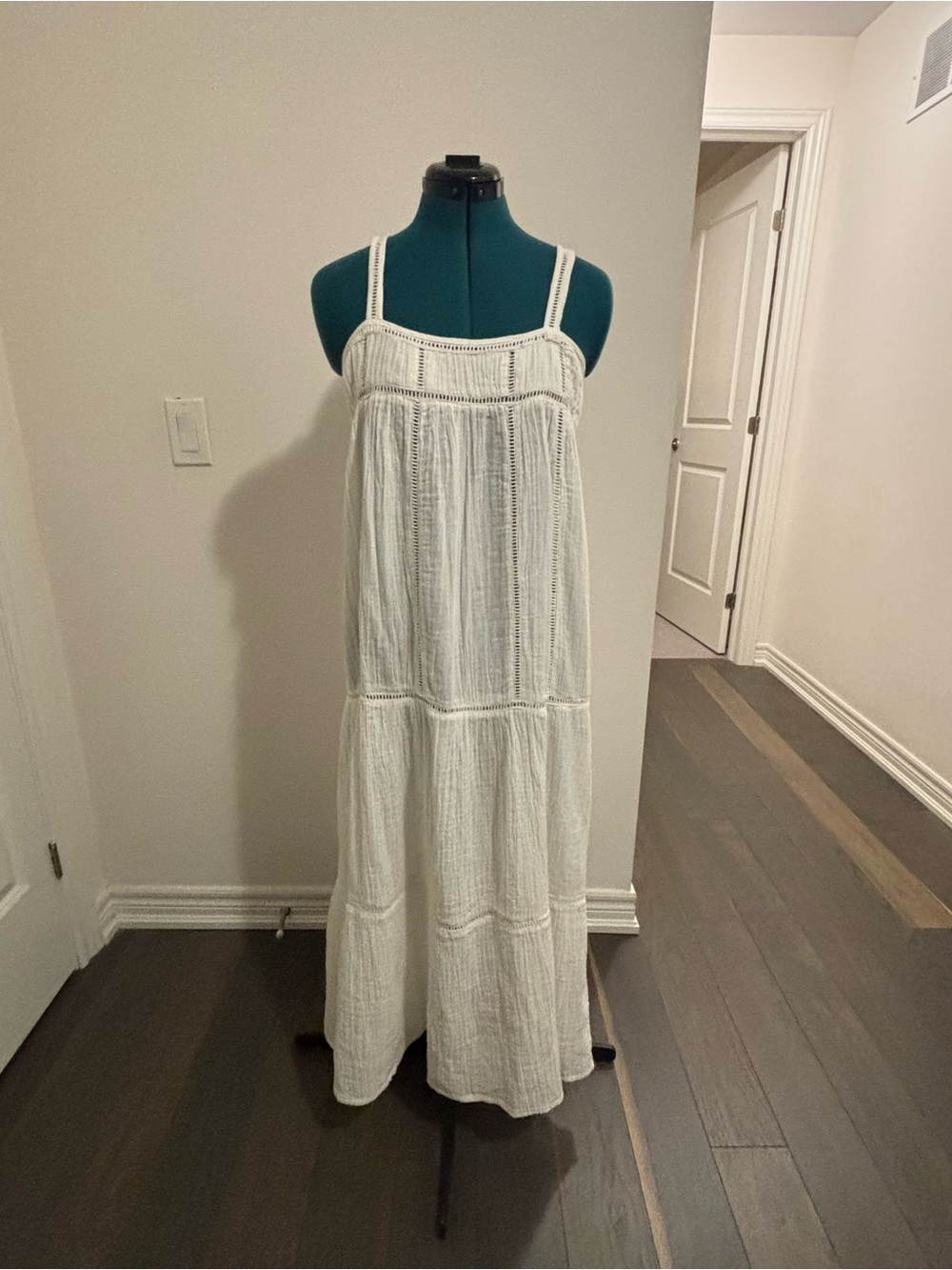 Papermoon White Cotton Gauze Maxi Dress